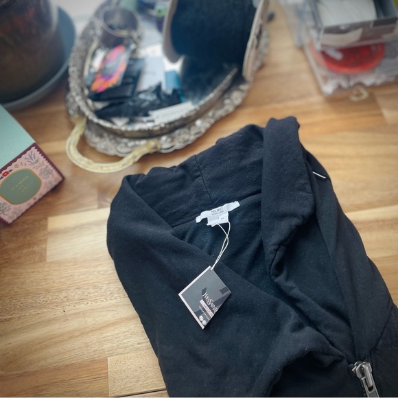 HELMUT LANGP / SVillous Funnel Neck Asymmetrical Zip Front Jacket